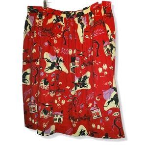 Headless Horseman gathered skirt by S. Buscema for Kitschy Witch, size XL,red